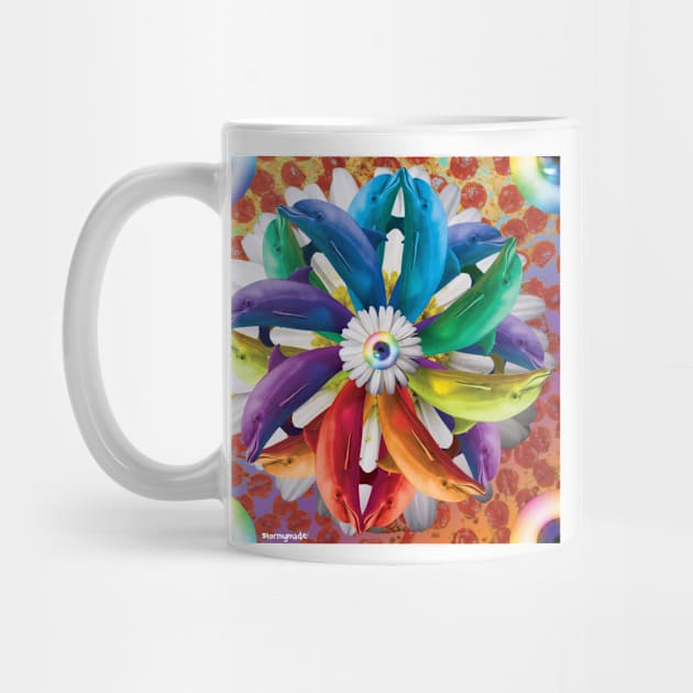 Rainbow Dolphin Pin Wheel Pizza Explosion by STORMYMADE